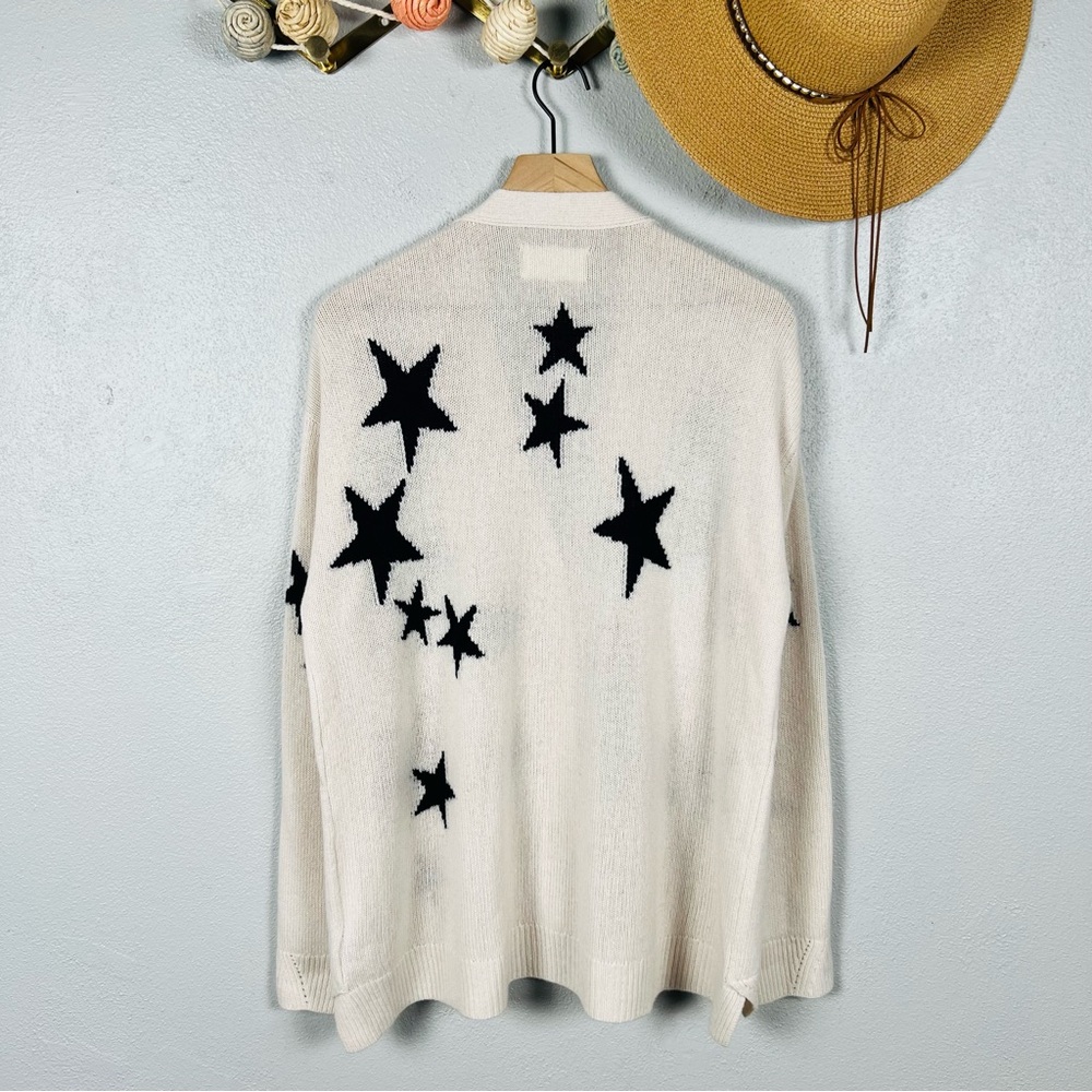 Zadig & Voltaire Mirka Star Cashmere Cardigan in Ecru Size Medium - Picture 5 of 11